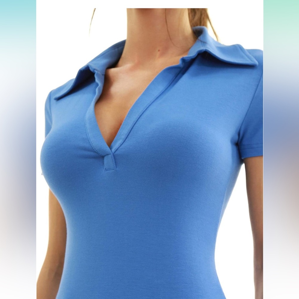 Sexy V-Neck Shirt with Collar - NWT